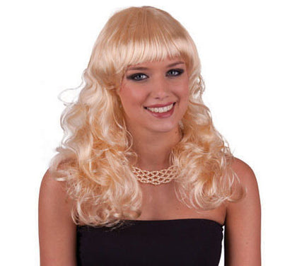 perruque cheveux longs bouclés naturel blond