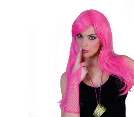 perruque cheveux longs diva rose