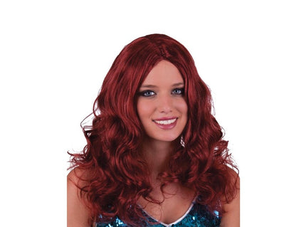 perruque cheveux longs sirène rouge cuivré