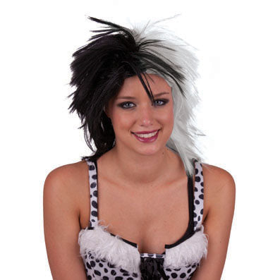 perruque de cruella noir & blanc