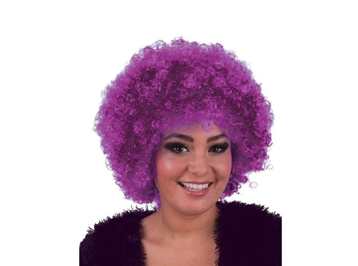 perruque hippy afro mauve