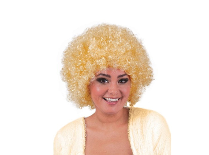perruque hippy afro blond