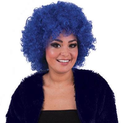 perruque hippy afro bleu