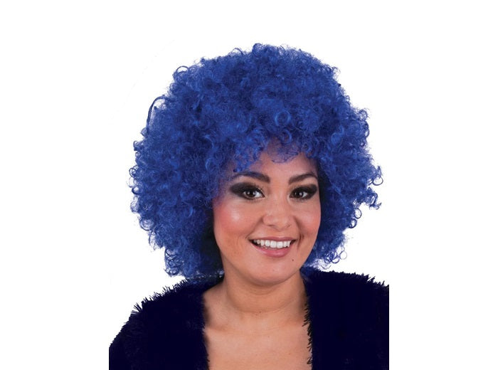 perruque hippy afro bleu