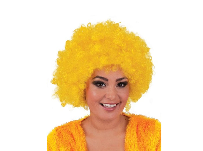 perruque hippy afro jaune