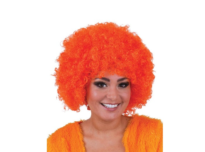 perruque hippie afro orange