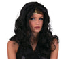 perruque cheveux longs gogo danseuse noir & or
