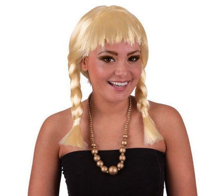 perruque avec nattes heidi blond