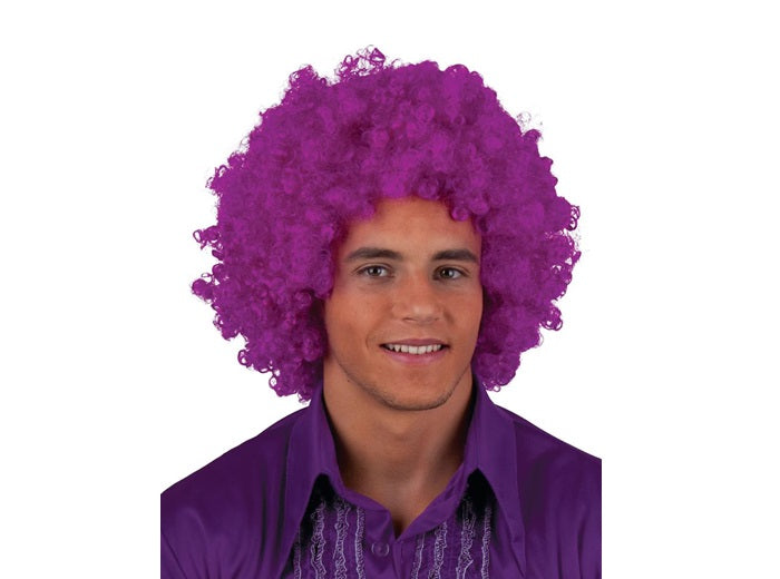 perruque afro moyenne violet