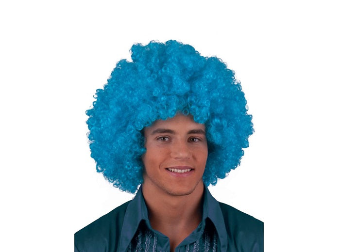 perruque afro moyenne bleu