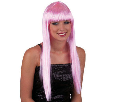 perruque cheveux longs pretty pony rose