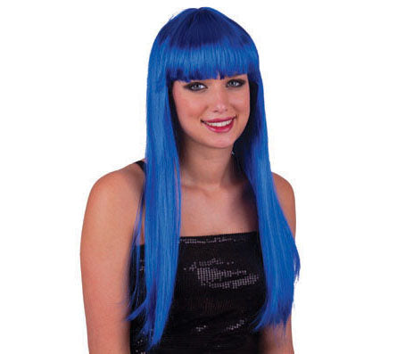 perruque cheveux longs pretty pony bleu