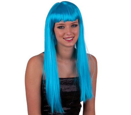 perruque cheveux longs pretty pony turquoise
