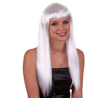 perruque cheveux longs pretty pony blanc