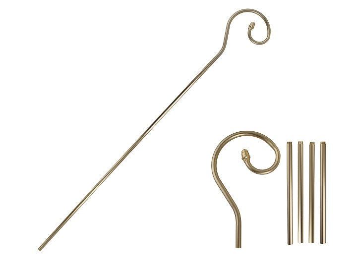 canne/crosse saint-nicolas métal doré luxe 5pcs 2m