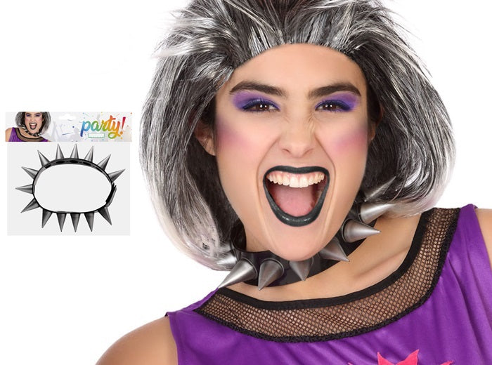 collier punk à pointes noir adulte