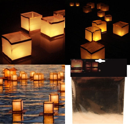 lanterne flottante asiatique cube blanc 15cm