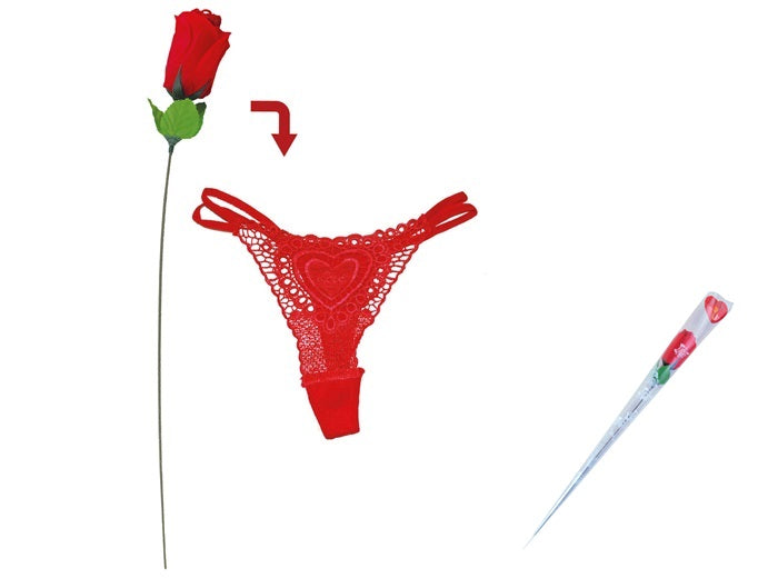 rose avec string panty rouge 50cm