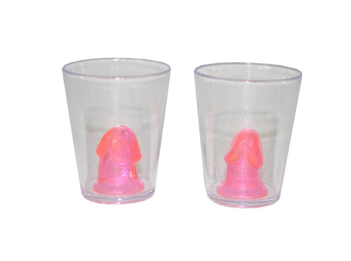 lot de 2 verres shooters pénis/zizi 6cm