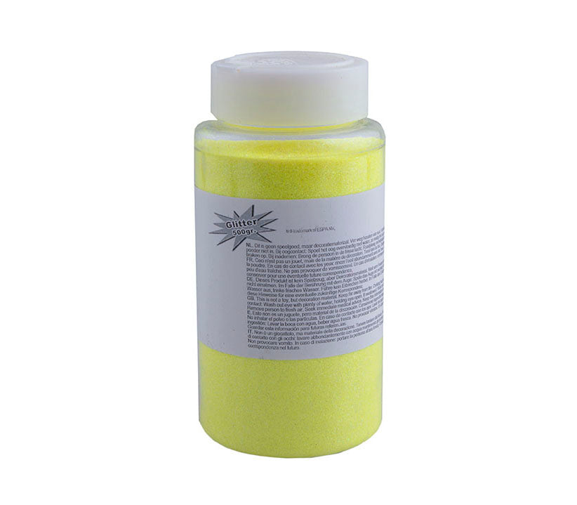 pot de paillettes jaune néon fluo 500gr