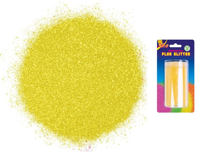 pot de paillettes jaune neon fluo biodégradables 200gr