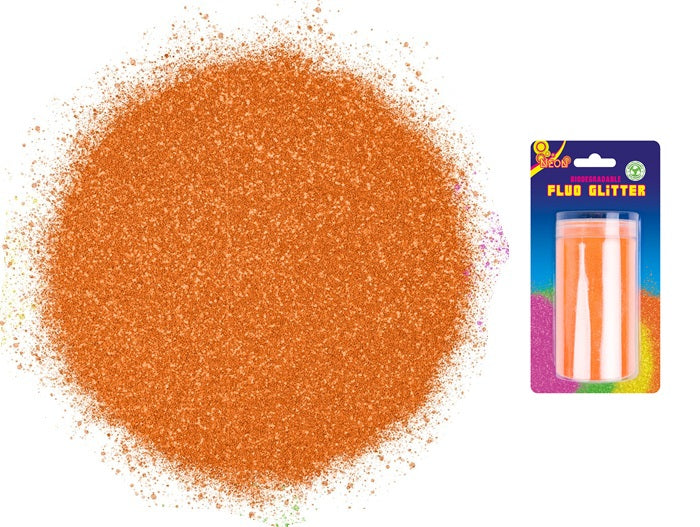 pot de paillettes orange neon fluo biodégradables 200gr