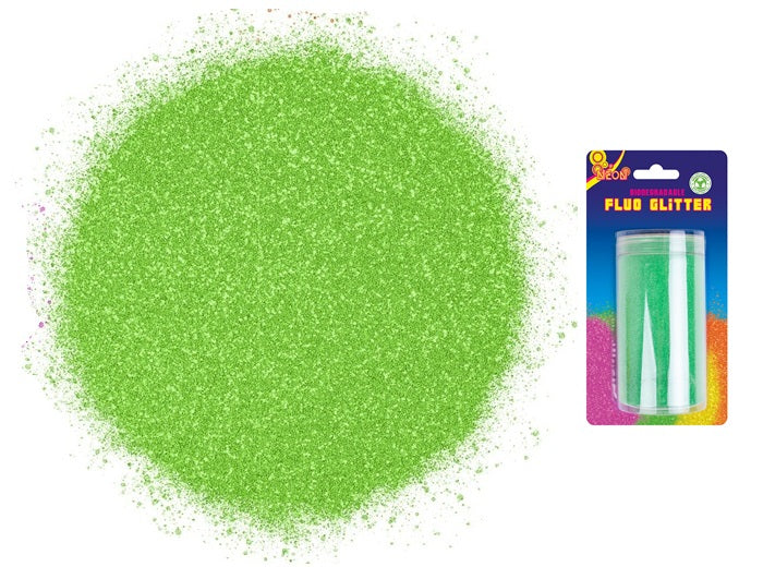 pot de paillettes vert neon fluo biodégradables 200gr