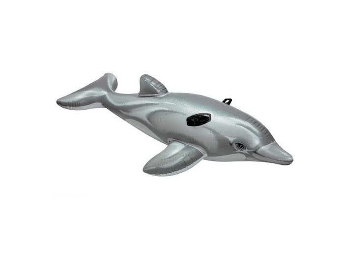 dauphin gonflable chevauchable gris 1.75x0.66m
