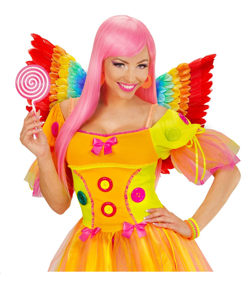 Ailes en plumes arc-en-ciel adulte