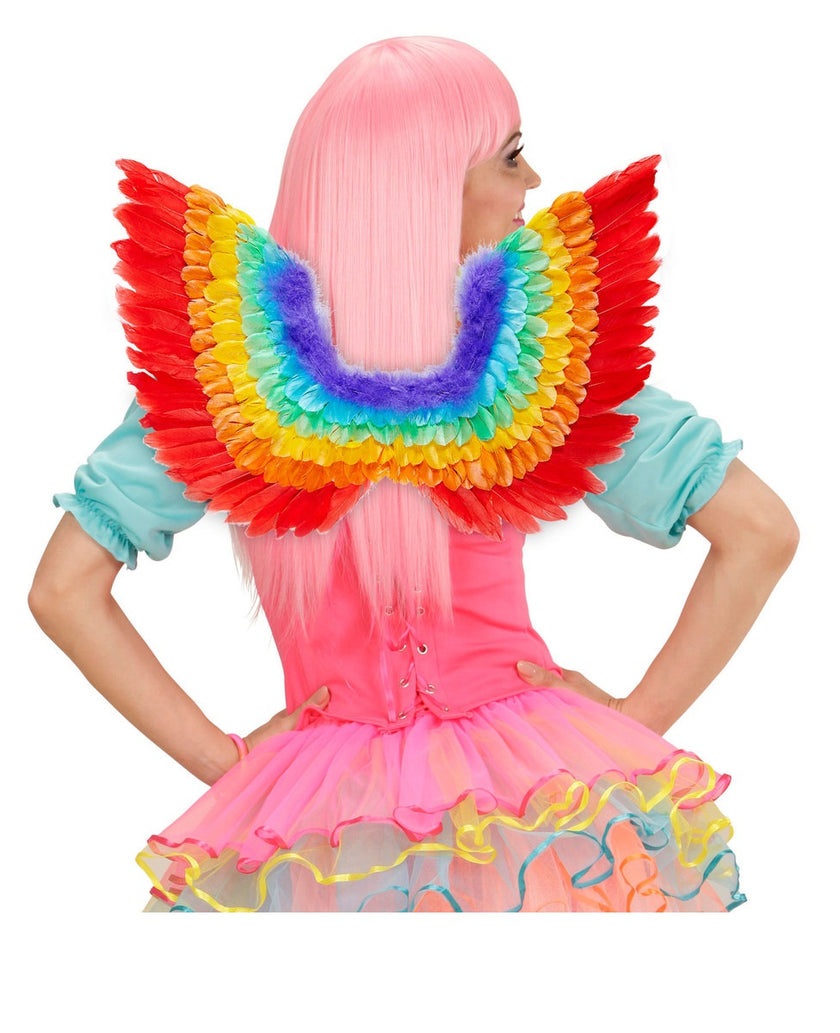 Ailes en plumes arc-en-ciel adulte