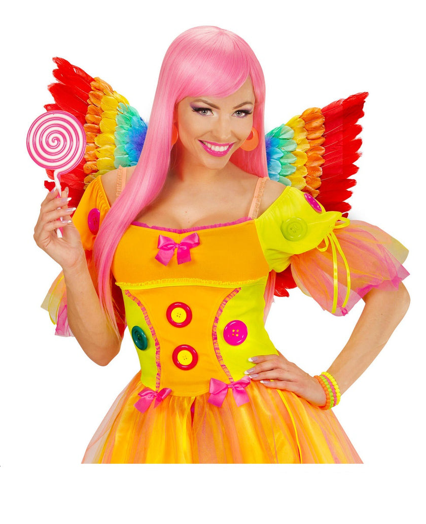 Ailes en plumes arc-en-ciel adulte