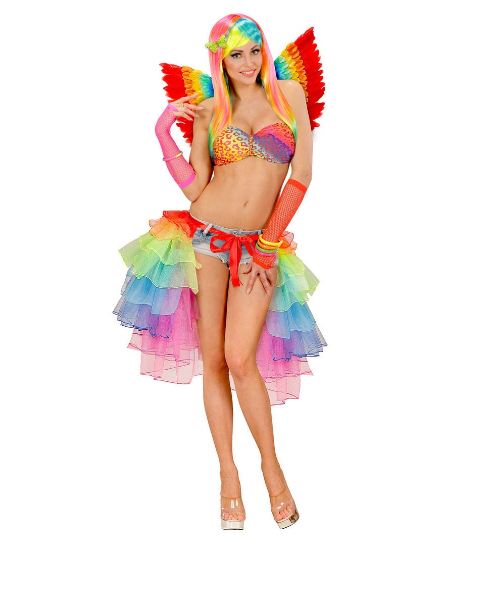 Ailes en plumes arc-en-ciel adulte