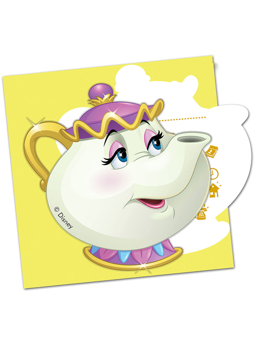 6 invitations La Belle et la Bête