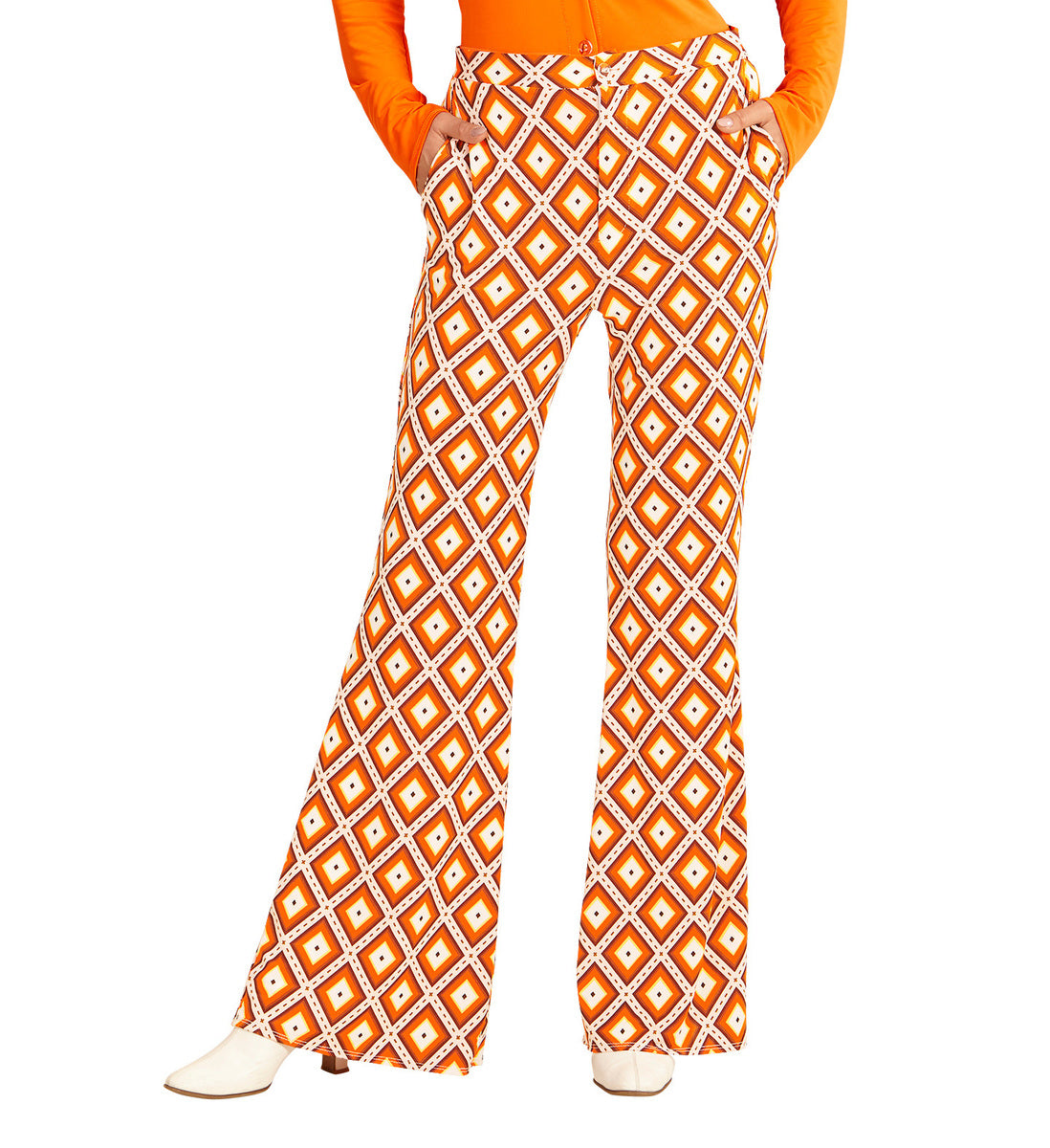 Pantalon rétro losanges 70's femme