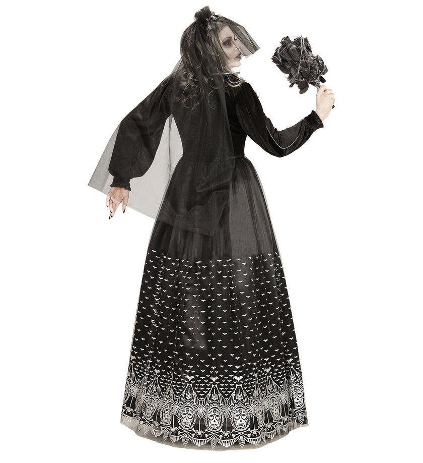 Déguisement mariée halloween squelette de l'ombre femme