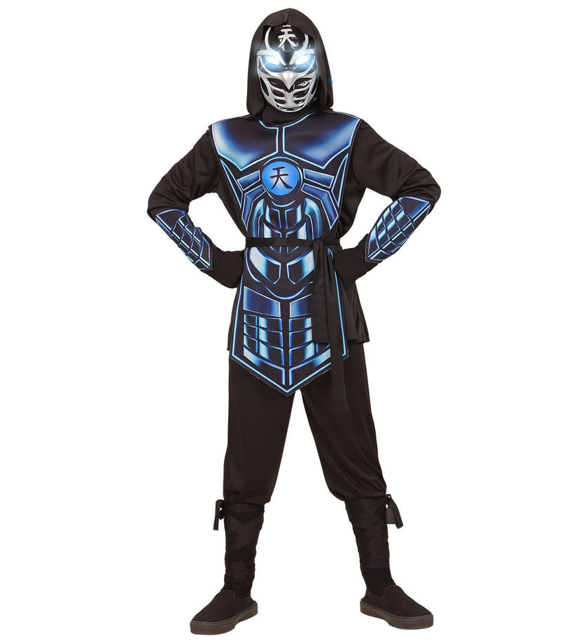Déguisement cyber ninja bleu enfant