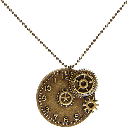 Collier horloge steampunk