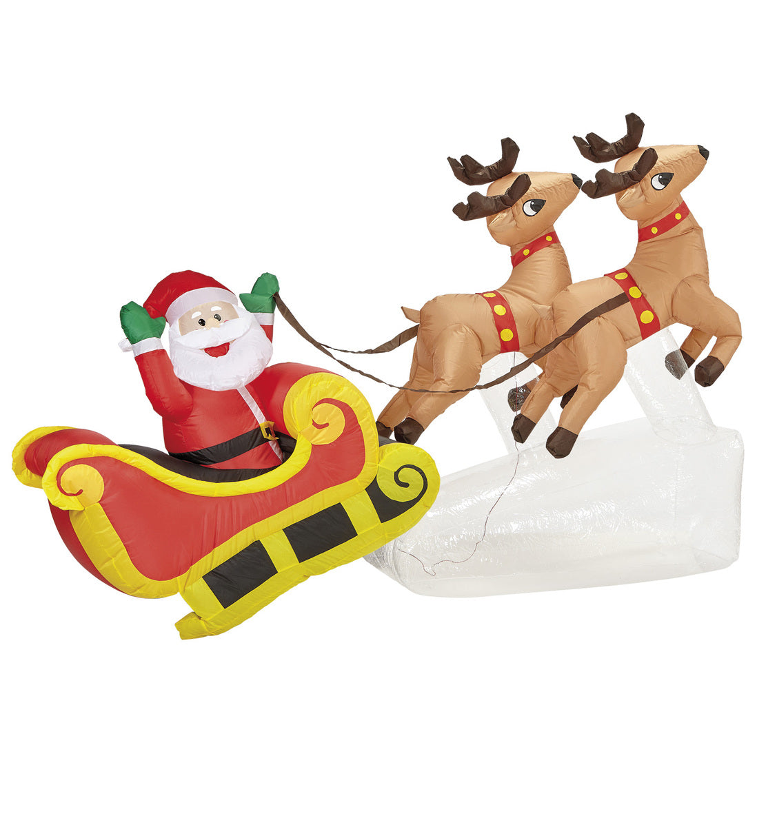 Père Noël avec rennes gonflable géant