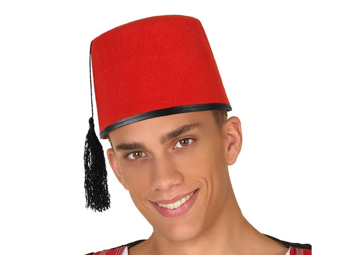 chapeau fez oriental uni rouge adulte