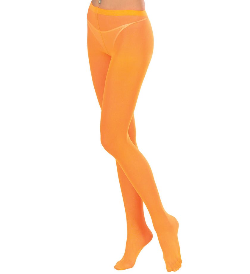 Collants oranges fluorescent femme