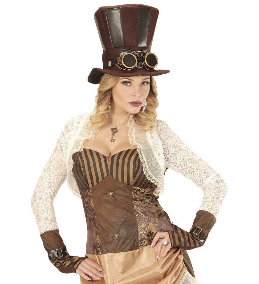 Chapeau Steampunk avec lunettes adulte