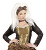 Perruque Steampunk blanche avec lunettes femme