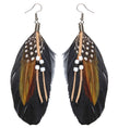 Kit boucles d’oreilles en plumes avec perles femme