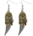 Boucles d’oreilles steampunk en forme d’ailes