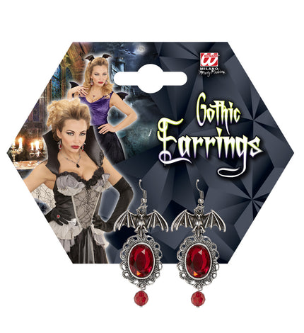 Kit boucles d’oreilles chauves souris avec pierres femme