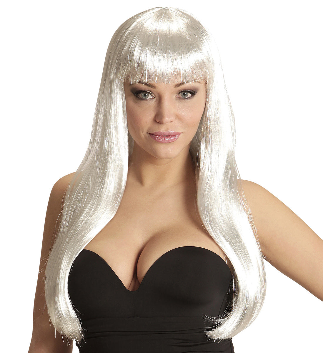 Perruque argentée fille de l'espace