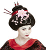 Perruque geisha avec fleurs femme