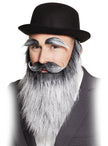 Barbe, moustache et sourcils grisonnants vieillard adulte