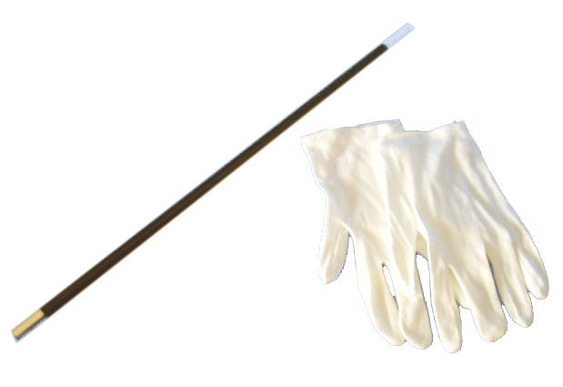 paire de gants de magicien avec baguette magique