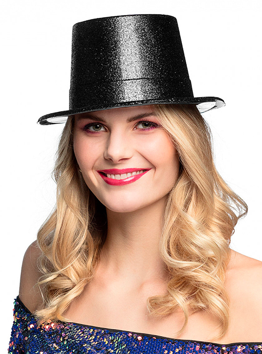 Chapeau noir brillant